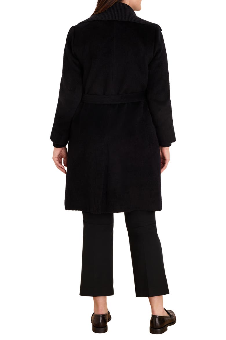 Wool & Alpaca Blend Wrap Coat, Alternate, color, BLACK ONYX