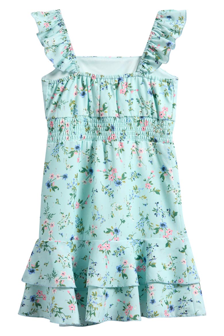 Kids' Ruffle Clip Dot Chiffon Dress, Alternate, color, MINT