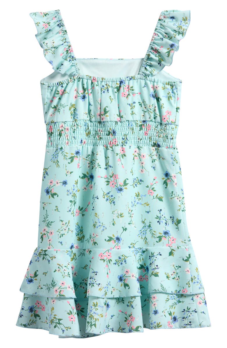 Ava & Yelly Kids' Ruffle Clip Dot Chiffon Dress, Alternate, color, Mint