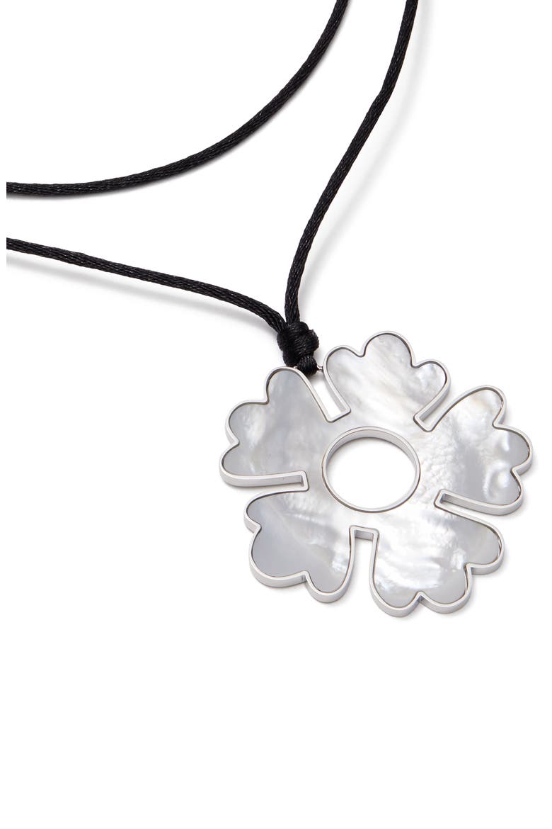 Forget Me Not Cord Necklace, Alternate, color, LIGHT SILVER / IVORY