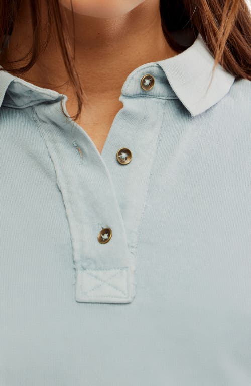 Free People Keep On Polo Shirt In Polar Fog In Blue