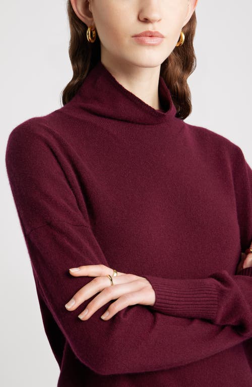 Nordstrom Oversize Cashmere Turtleneck Sweater In Burgundy
