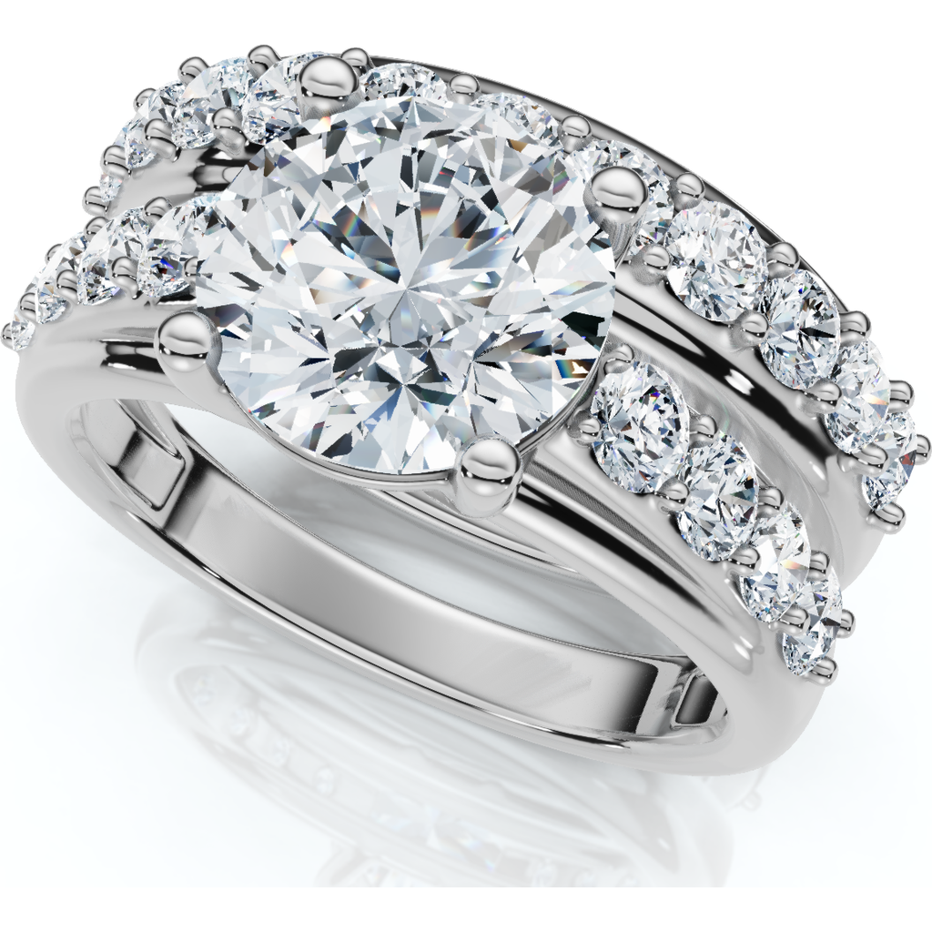 Bliss Diamond Certified 2 1/2ct Diamond Engagement Wedding Ring Set 14k Gold Lab Grown In 14k White Gold