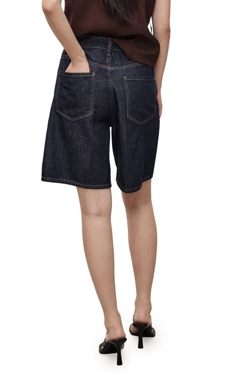 Mango High Waist Denim Bermuda Shorts