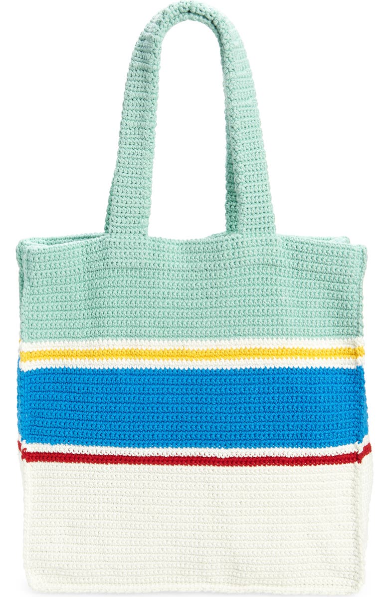 Casablanca Stripe Crochet Tote Bag, Alternate, color,