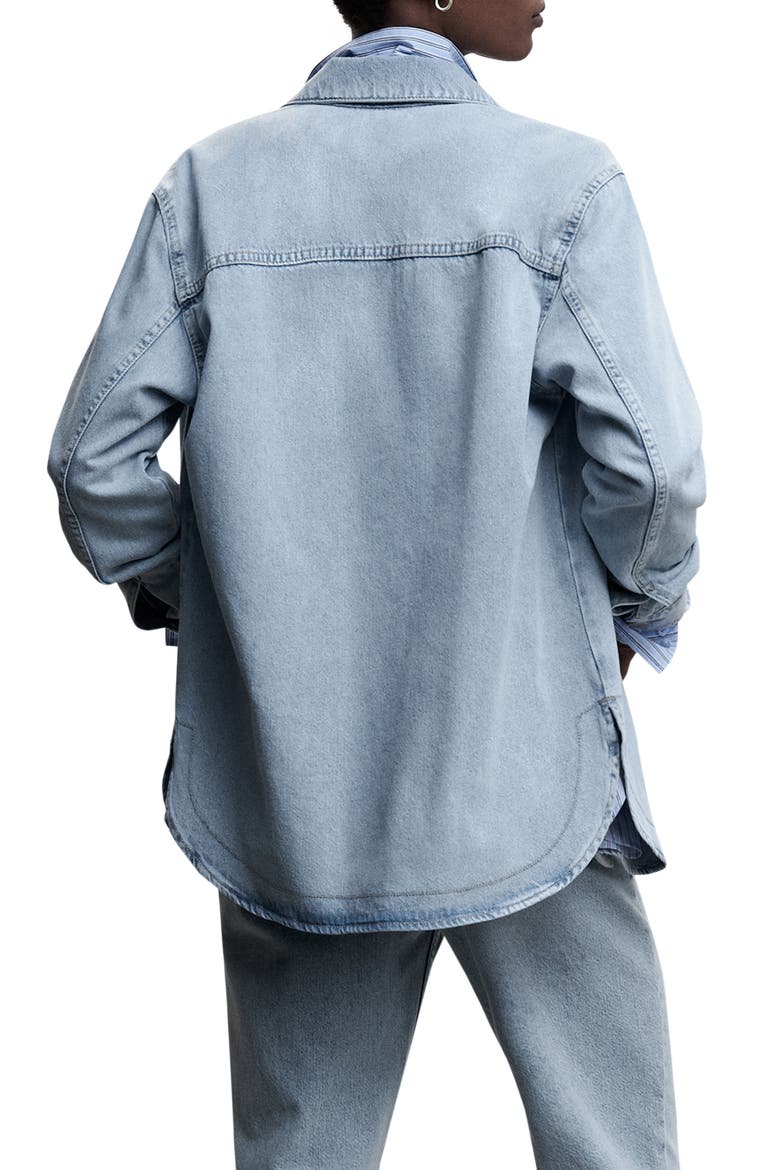 Oversize Denim Overshirt, Alternate, color, OPEN BLUE