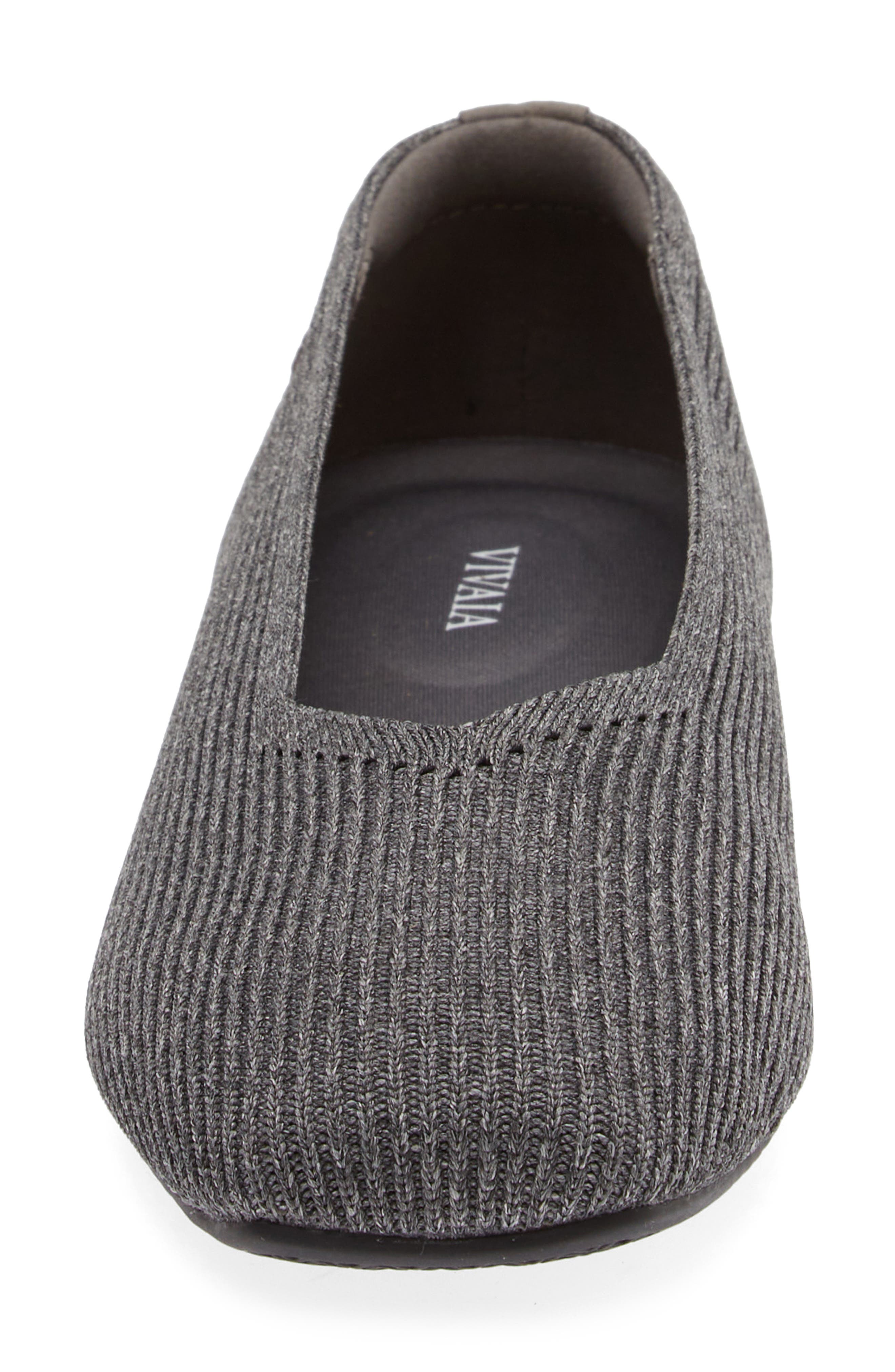 Square-Toe V-Cut Flats, Alternate, color, RICH GREY