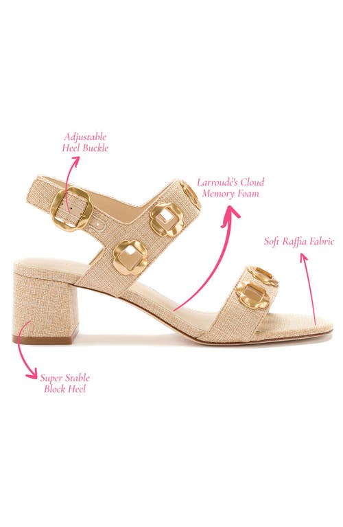 Larroude Women's Milan Embellished Raffia & Leather Sandals