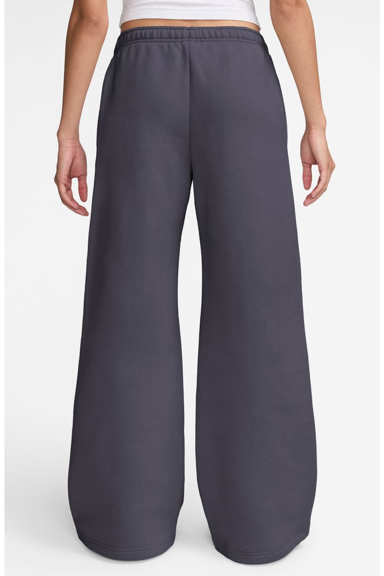 Studio Fleece Wide Leg Sweatpants, Alternate, color, GRID IRON/ SAIL