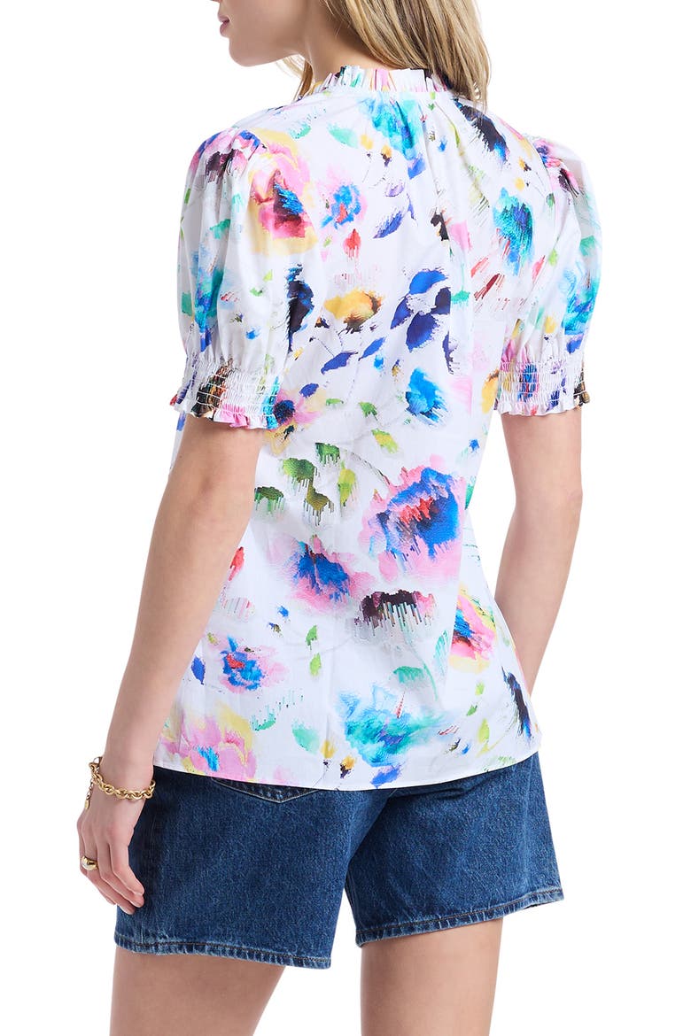Mila Short Sleeve Woven Shirt, Alternate, color, WHITE MULTI