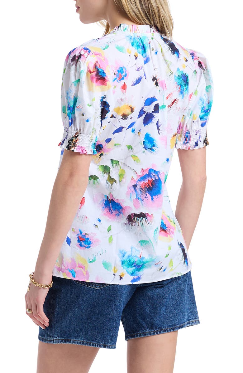 Robert Graham Mila Short Sleeve Woven Shirt, Alternate, color, White Multi