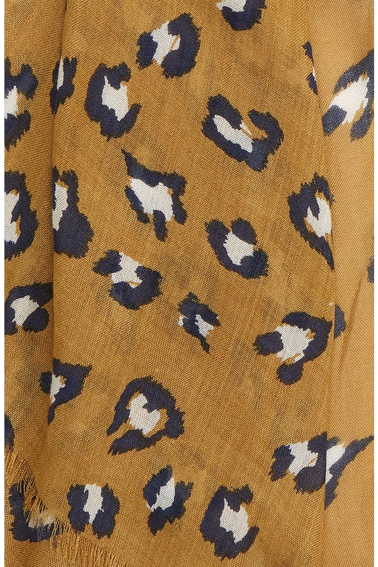 Leopard Print Scarf, Alternate, color, MARIGOLD COMBO
