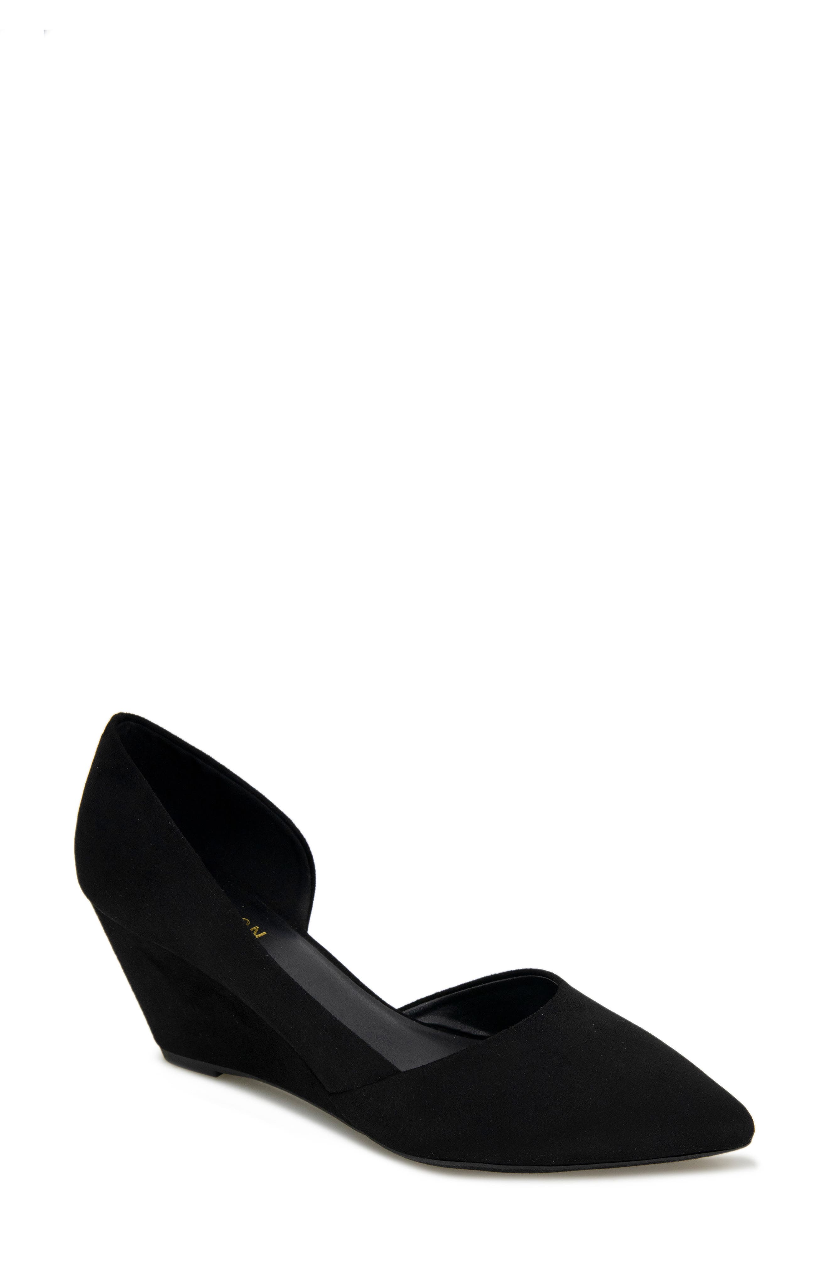Reaction Kenneth Cole Eltinn Wedge Pump, Main, color, Black Microsuede