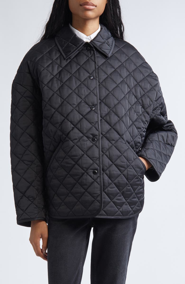 TOTEME Oversize Quilted Jacket, Main, color, Black