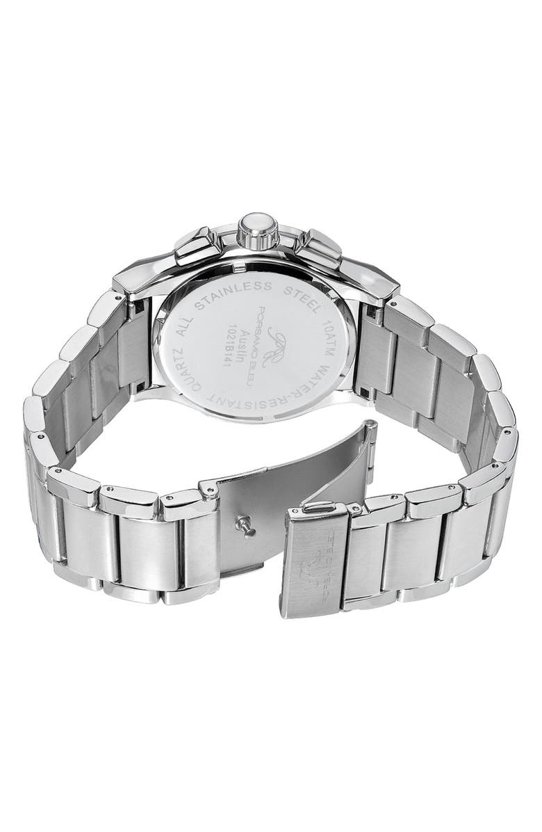 PORSAMO BLEU Men's Austin Miyota Quartz Stainless Steel Bracelet Watch, 42.5mm, Alternate, color, 