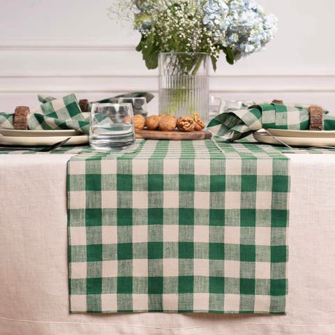 Linen Table Runner - Morgan Check