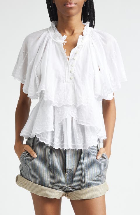 Lorna Embroidered Voile Top
