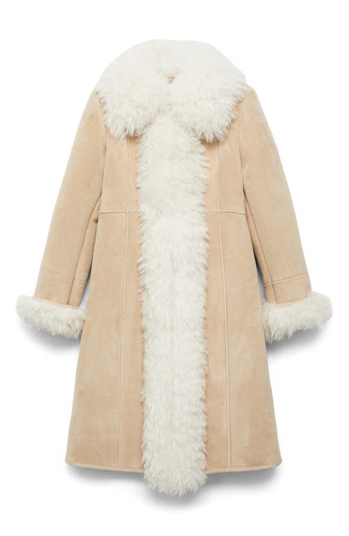 MANGO MANGO FAUX SHEARLING COAT