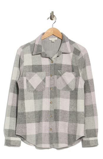 Beachlunchlounge Plaid Jacquard Knit Shacket In Pink Cloud