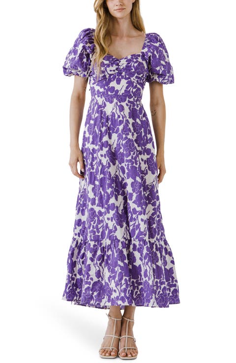 Floral Print Cotton Maxi Dress