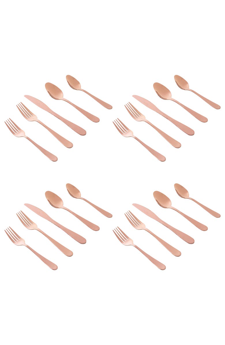 Gibson Home Stravidia 20 Piece Flatware Set Gold Stainless Steel, Alternate, color, Metallic Gold