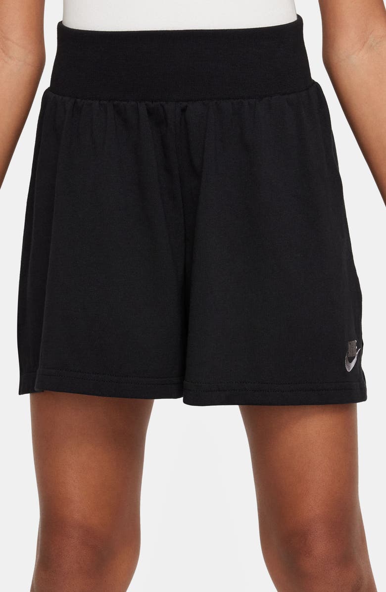 Nike Kids' Cotton Jersey Shorts, Alternate, color, Black/ Flat Pewter