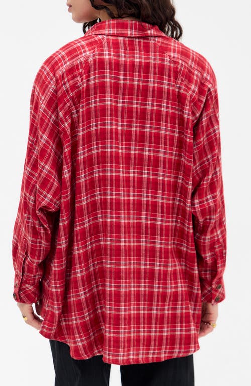 Bdg Urban Outfitters Brendan Check Oversize Button-up Shirt In Red