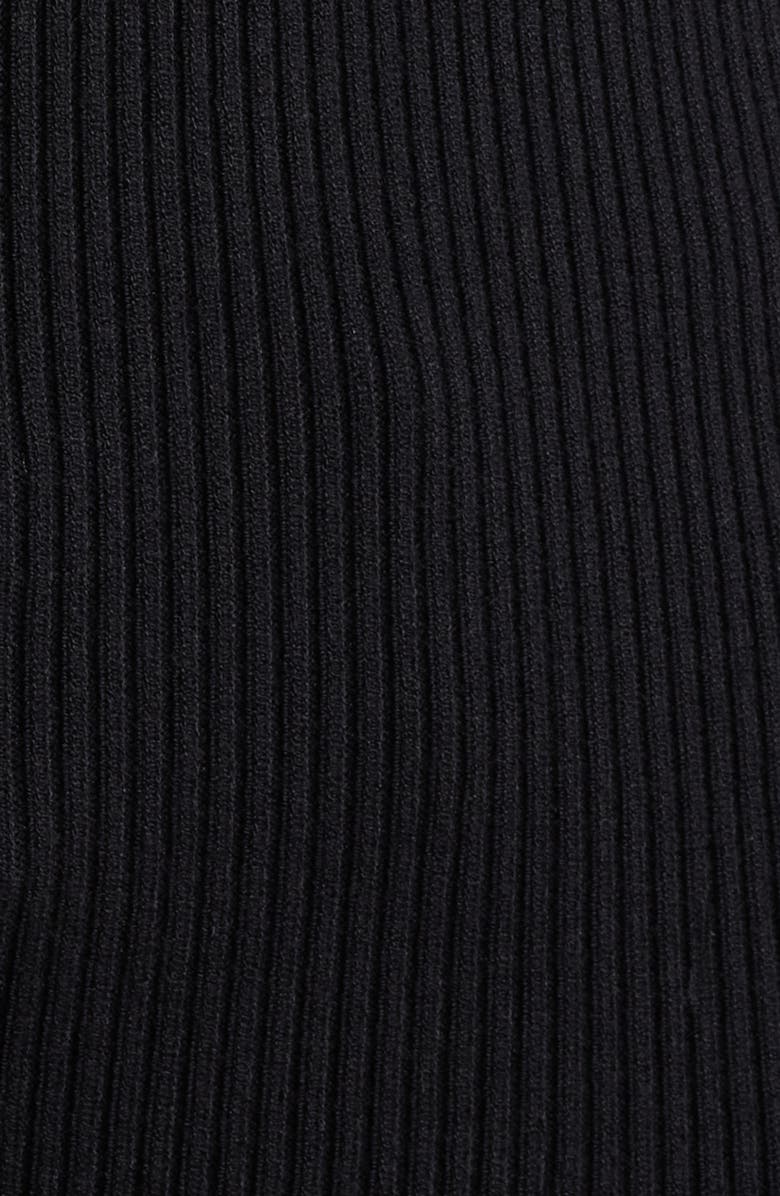 Elie Tahari The Chani Rib Mock Neck Top, Alternate, color, Noir / Vanilla