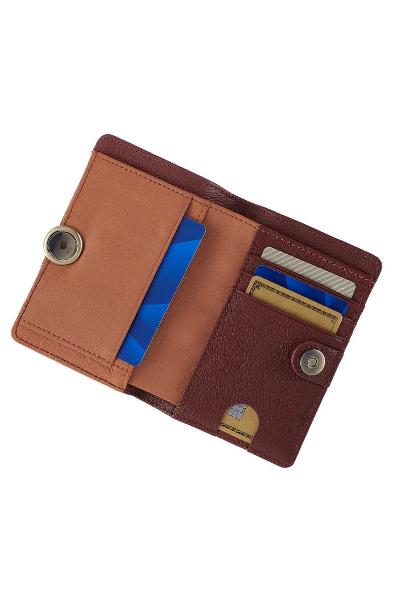 HOBO Small Hutton Leather Bifold Wallet, Alternate, color, Brown Bear