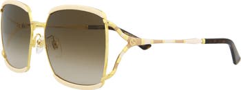59mm Gradient Rectangular Sunglasses