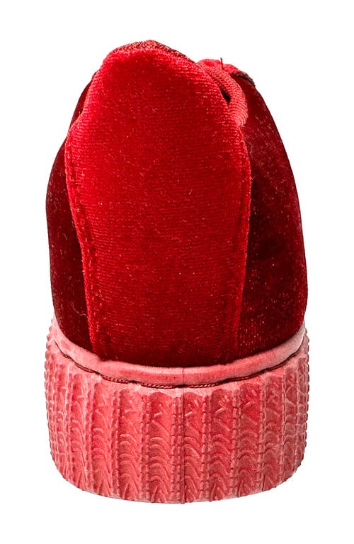 Ninety Union Frenzy Velvet Platform Sneaker In Wine