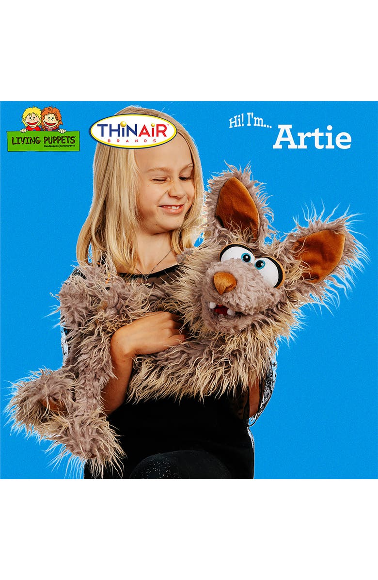 Living Puppets Artie The Coyote 27 Inch Large Plush Hand Puppet, Alternate, color, Brown