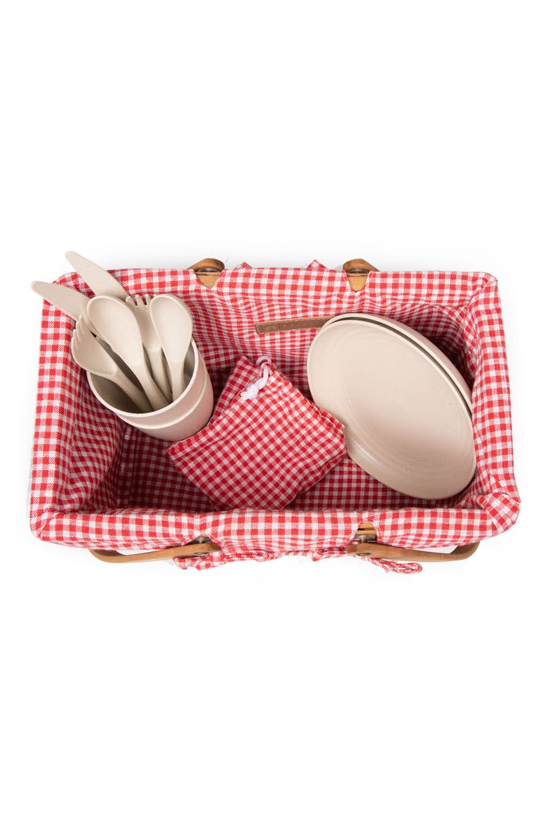 Piccola Picnic Basket, Alternate, color, RED