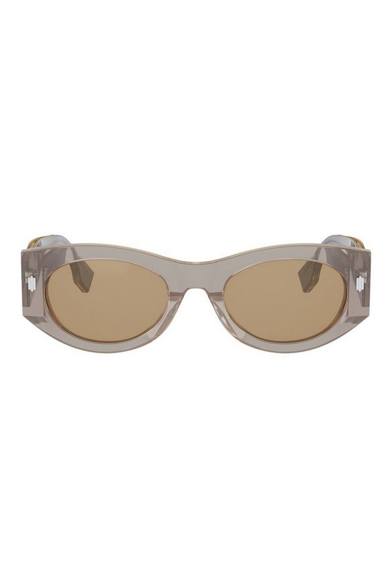 'Fendi Roma 52mm Oval Sunglasses, Main, color, BEIGO