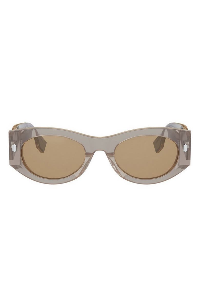 Fendi 'Fendi Roma 52mm Oval Sunglasses, Main, color, Beige/ Other / Brown