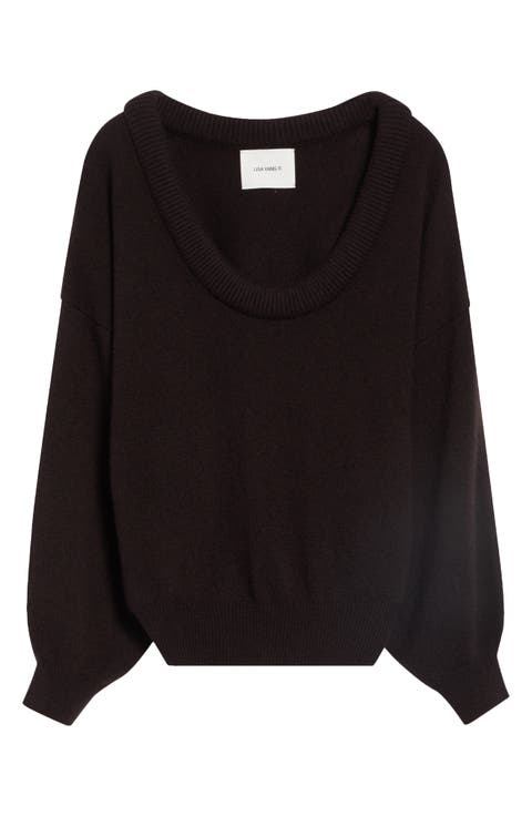 Doria Padded Scoop Neck Cashmere Sweater