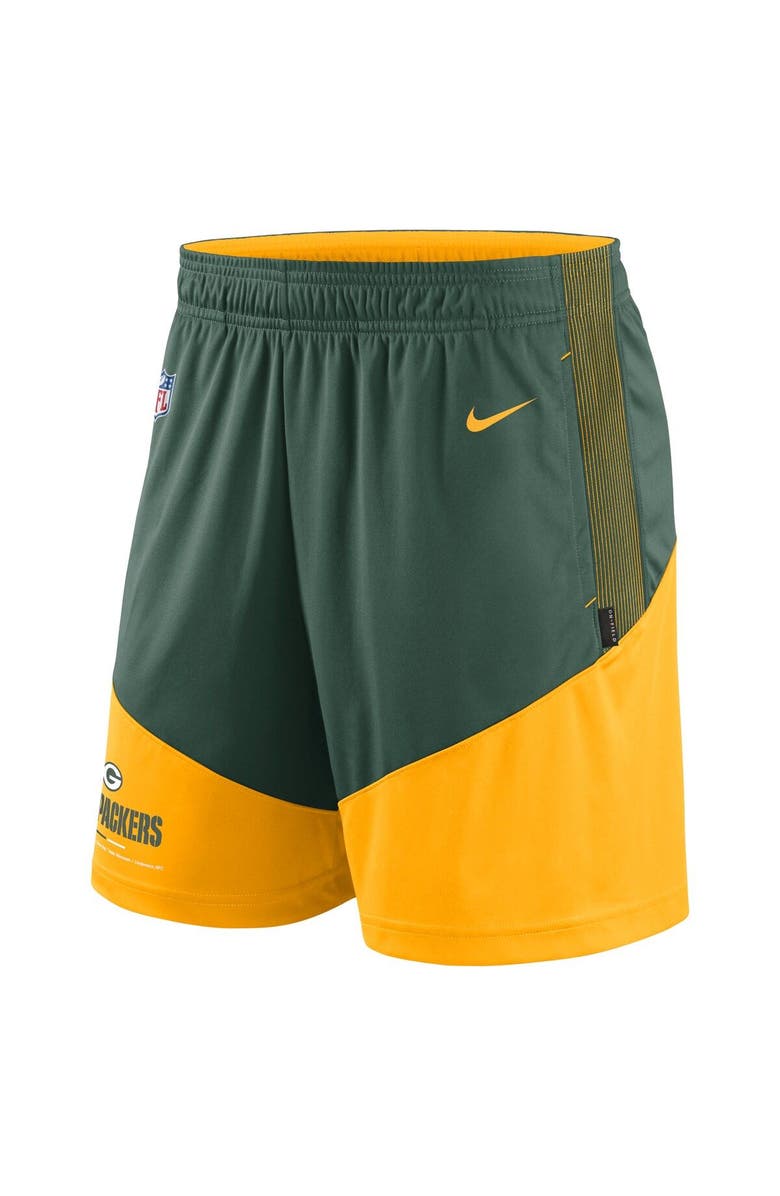 Nike Men's Nike Green/Gold Green Bay Packers Sideline Primary Lockup Performance Shorts, Alternate, color, 