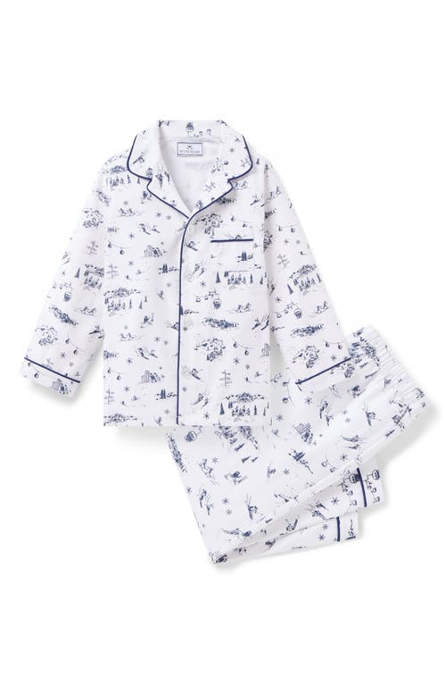 Petite Plume Kids' Chale Toile Cotton Blend Two-piece Pajamas In Blue