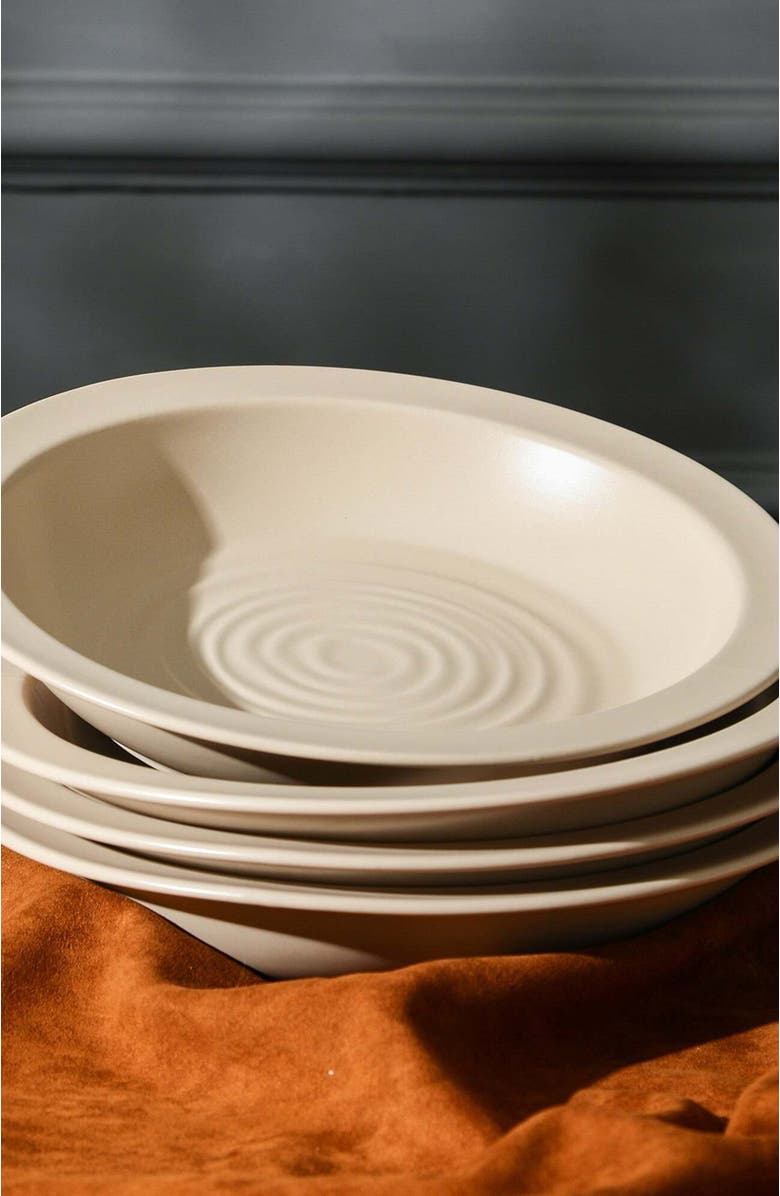 Stone Lain Orbit Stoneware 12-Piece Dinnerware Set with Pasta Bowls, Alternate, color, Beige