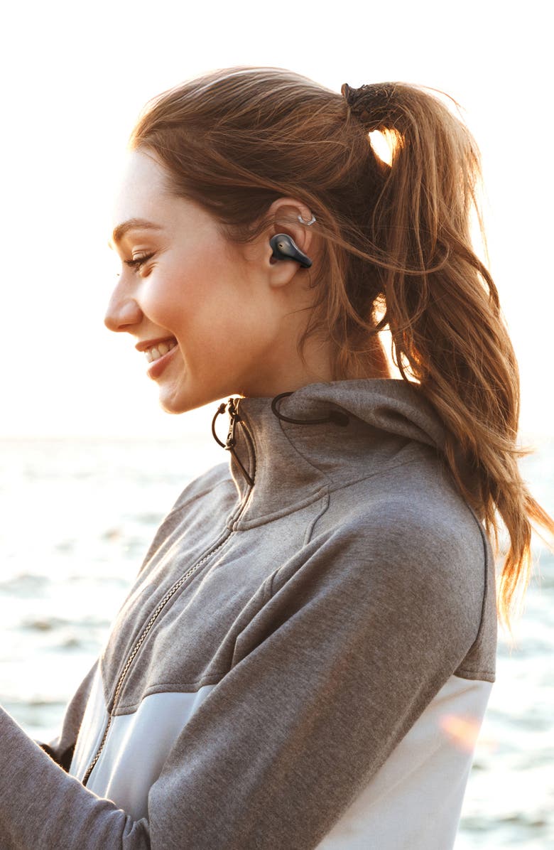 Sharper Image Open Air Clip True Wireless Earbuds, Alternate, color, Black