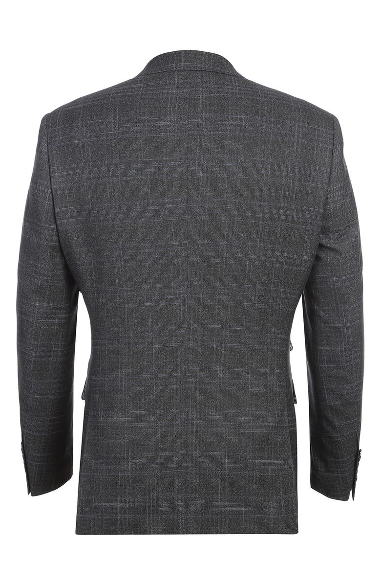 English Laundry Plaid Trim Fit Peak Lapel Two-Piece Suit, Alternate, color, Navy