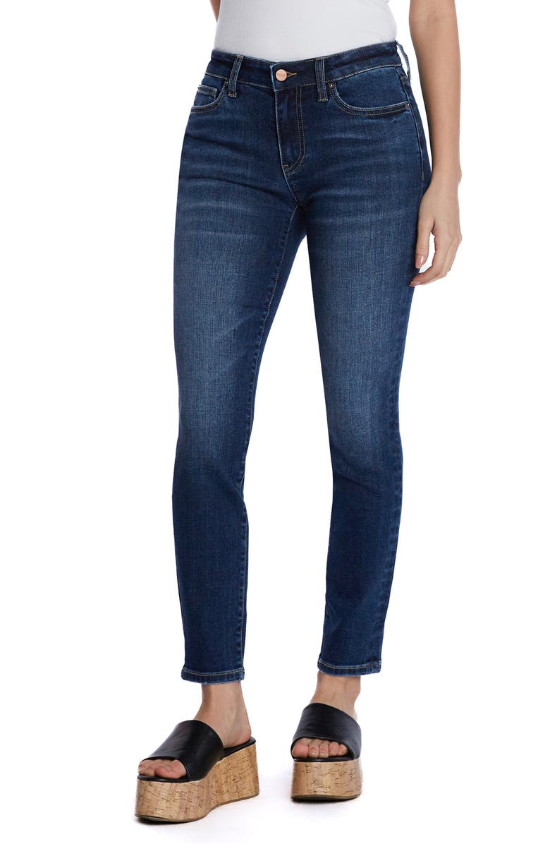 HINT OF BLU Mid Rise Skinny Jeans, Main, color, Rocked Indigo