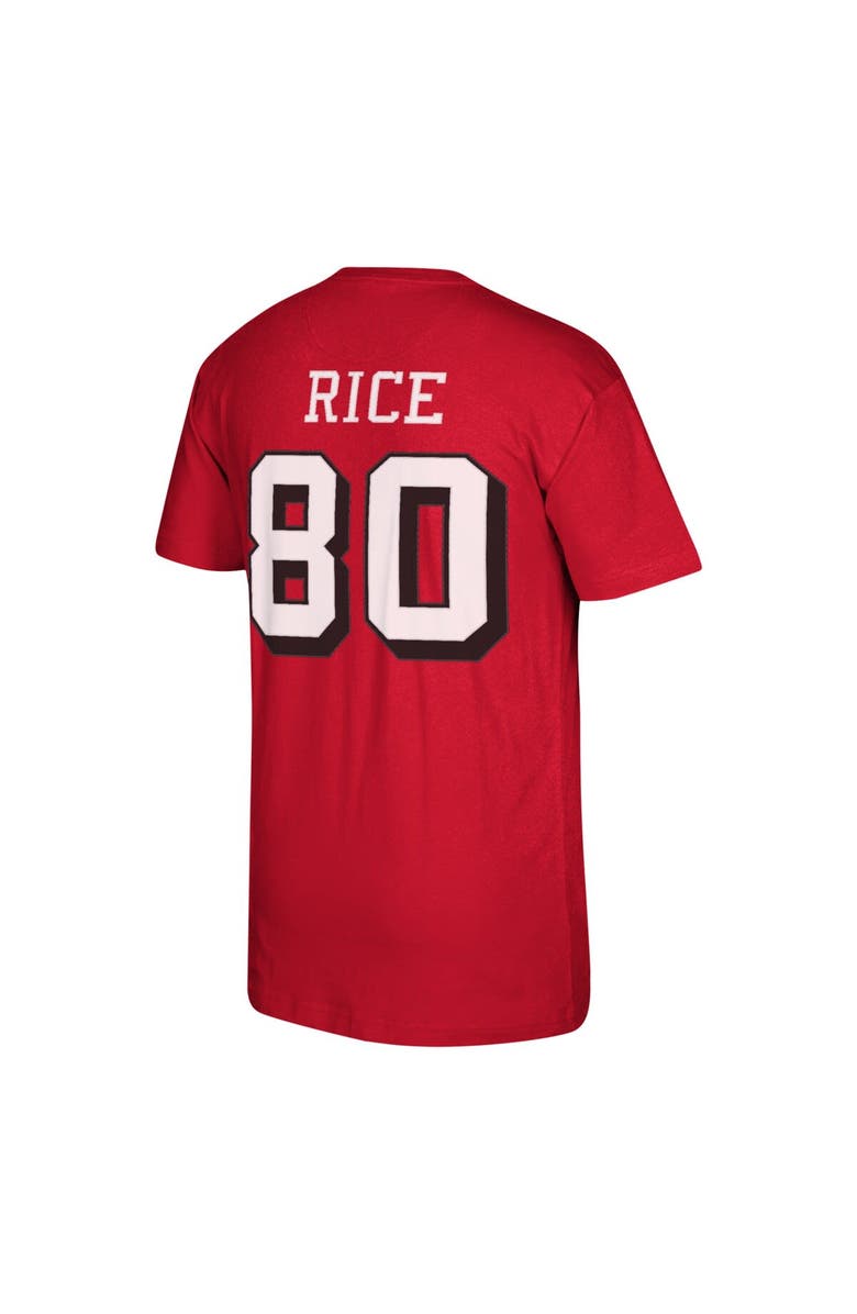 Mitchell & Ness Men's Mitchell & Ness San Francisco 49ers Jerry Rice Scarlet Retired Player Name & Number T-Shirt, Alternate, color, 