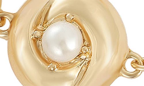 Ettika Faux Pearl Coin Link Toggle Bracelet
