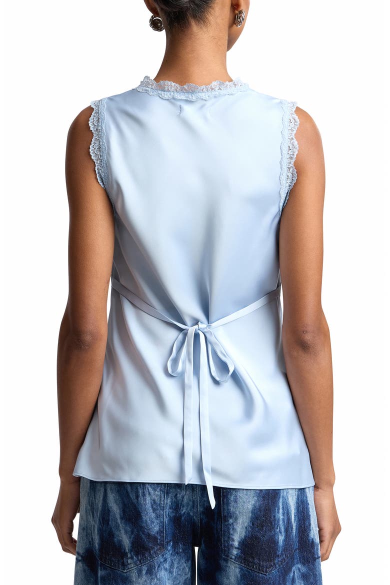 Lace Trim Keyhole Shell, Alternate, color, PALE BLUE