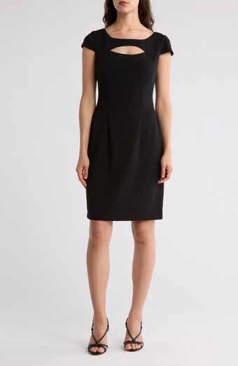 Connected Apparel Keyhole Neck Sheath Dress