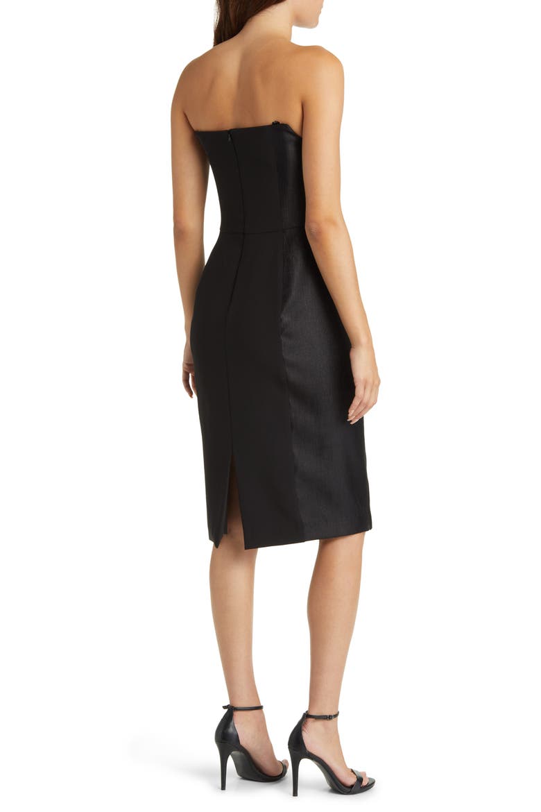 Lena Strapless Cocktail Dress, Alternate, color, BLACK BLACK