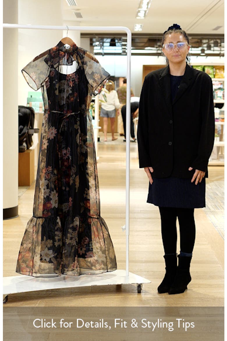 Print Tie Waist Organza Gown video