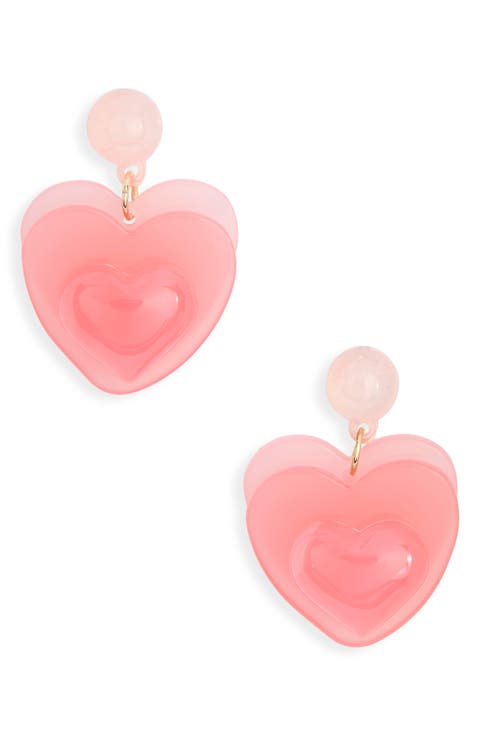 Valentine's Day Resin Heart Drop Earrings