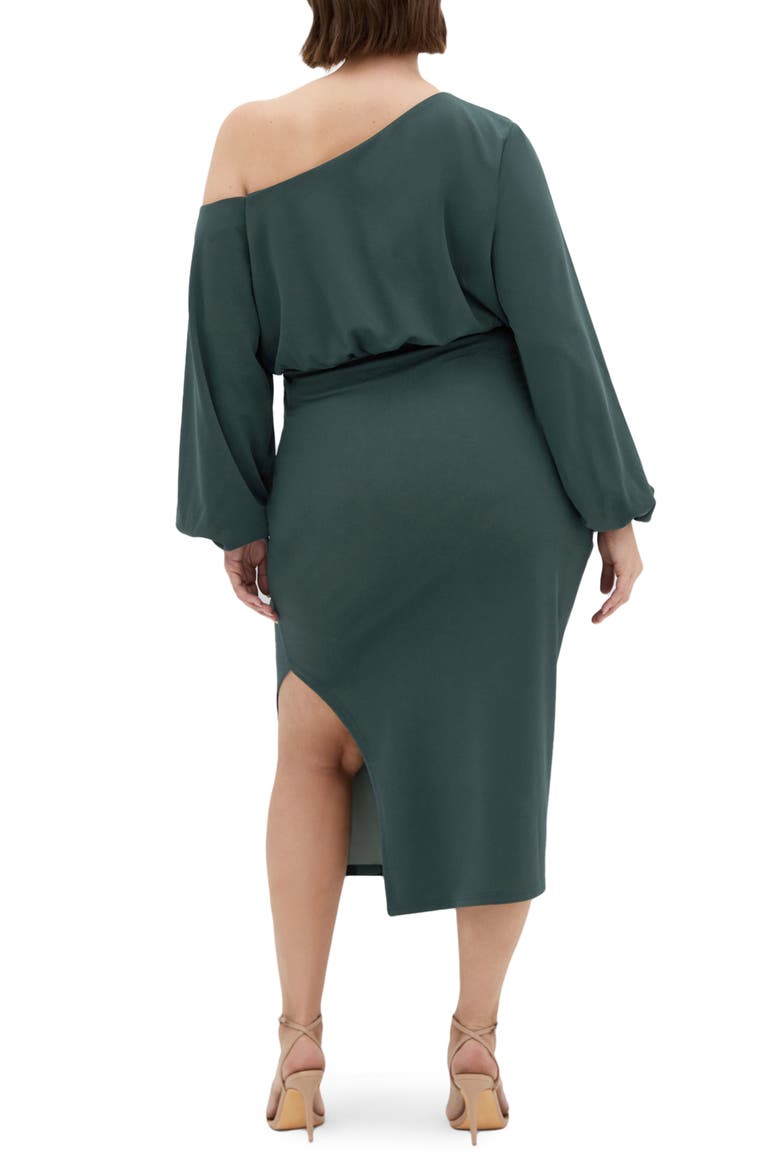 Alysia Long Sleeve Midi Dress, Alternate, color, FOREST